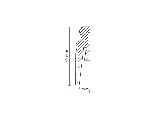 Плинтус MDF Arbiton Loctike 101 2400х60х15 мм
