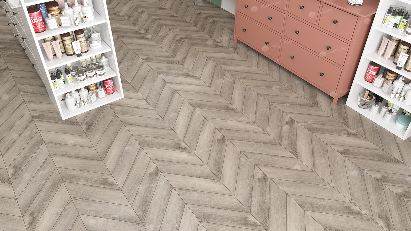 Кварцвинил Alpine Floor Chevron Alpine Eco 18-8 Дуб Исида