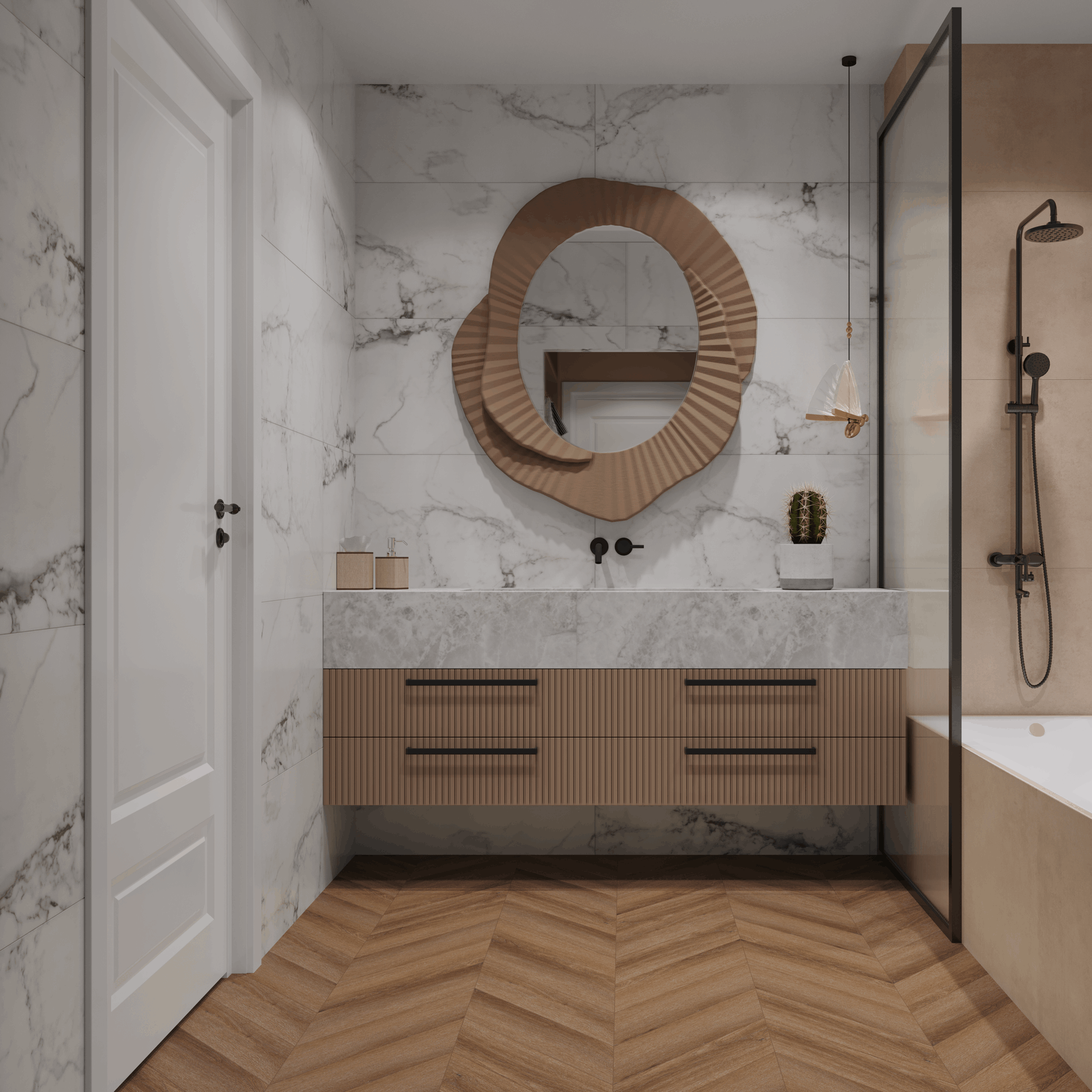 Кварцвинил Tulesna Искусство в шевроне (Art Chevron) 1011-6 Segreto