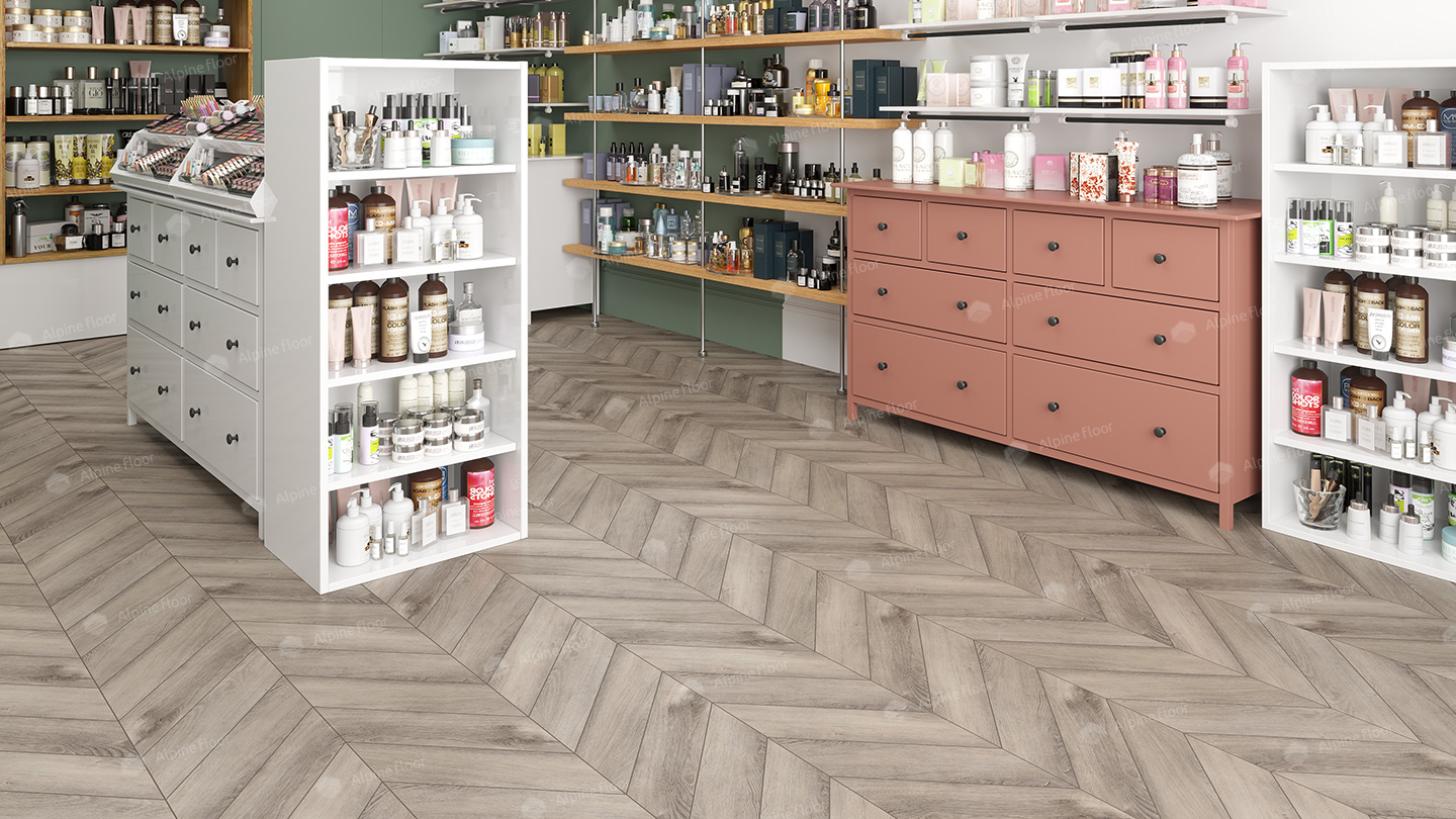 Кварцвинил Alpine Floor Chevron Alpine Eco 18-8 Дуб Исида