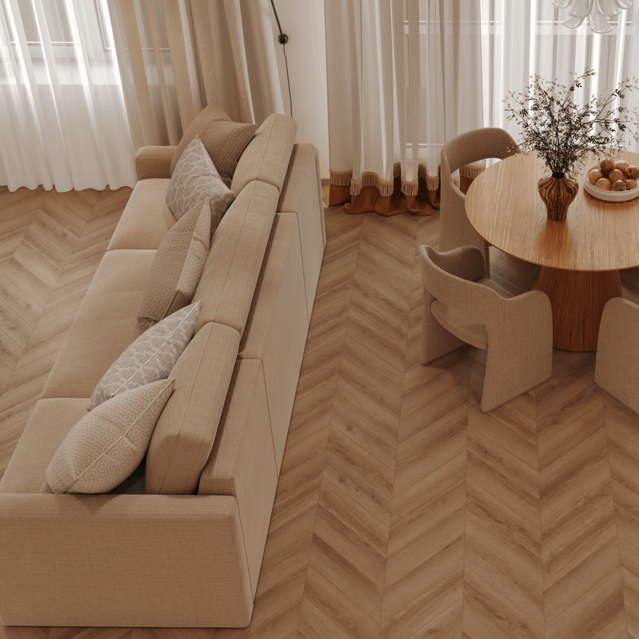 Кварцвинил Tulesna Искусство в шевроне (Art Chevron) 1011-5 Unico