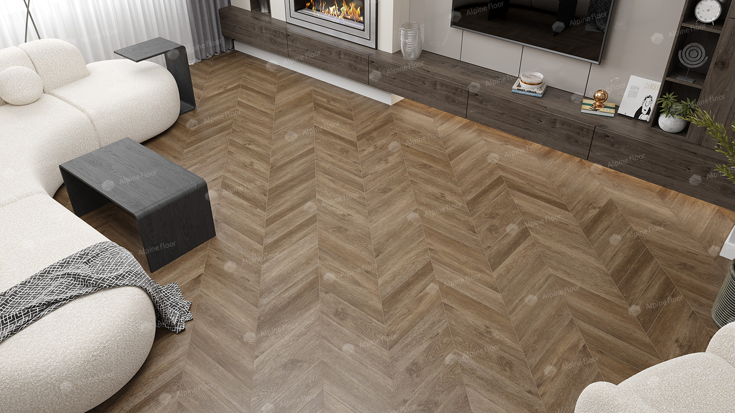 Кварцвинил Alpine Floor Chevron Alpine Eco 18-5 Макадамия
