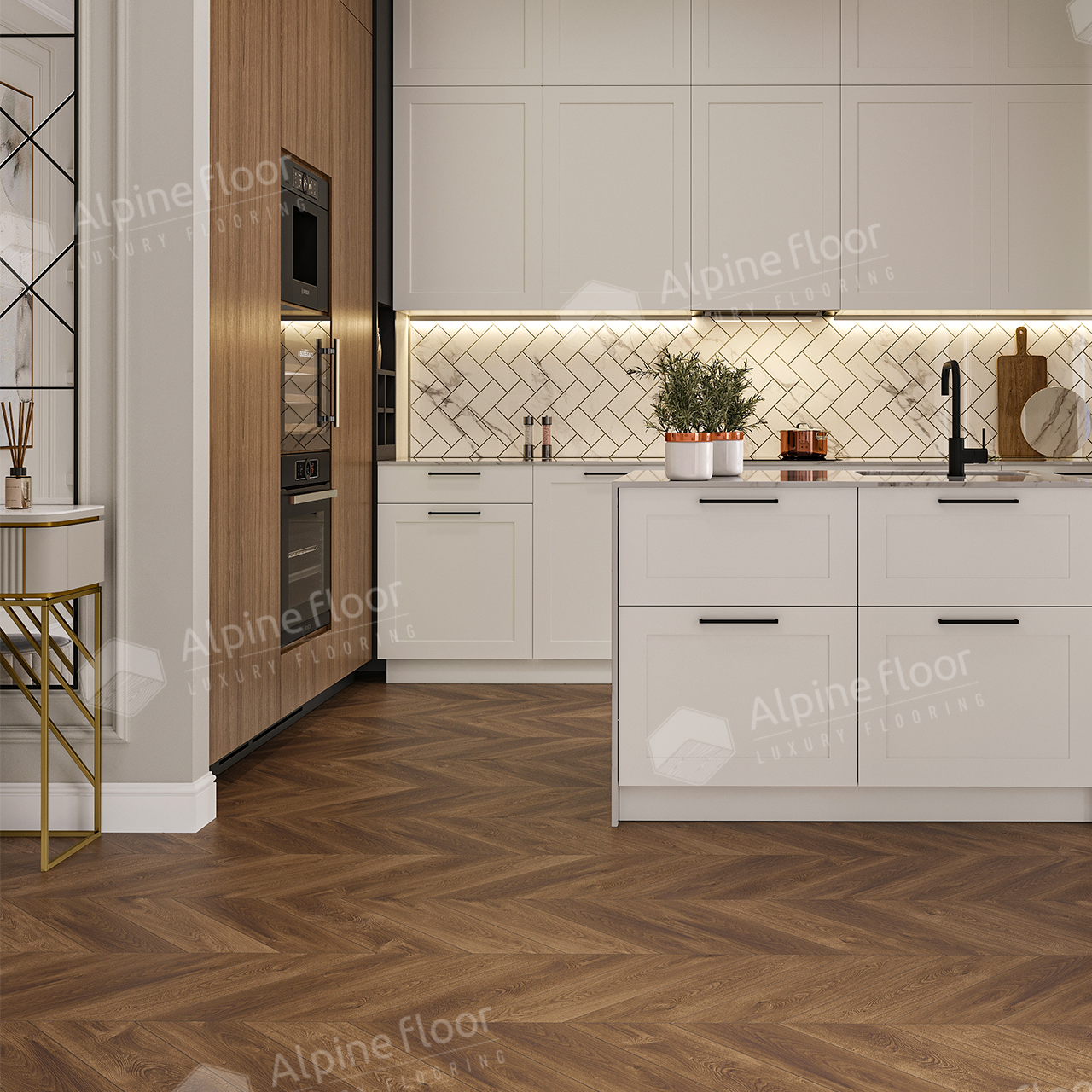 Кварцвинил Alpine Floor Chevron Alpine Eco 18-13 Дуб Коричневый