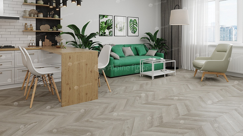 Кварцвинил Alpine Floor Chevron Alpine Eco 18-1 Дуб Фантазия