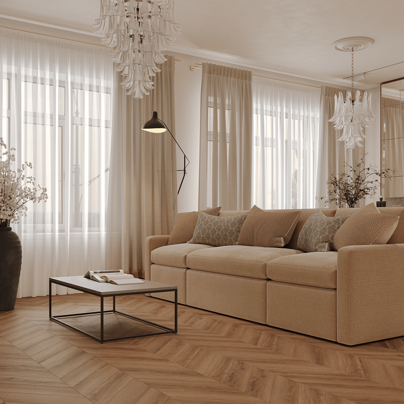 Кварцвинил Tulesna Искусство в шевроне (Art Chevron) 1011-5 Unico